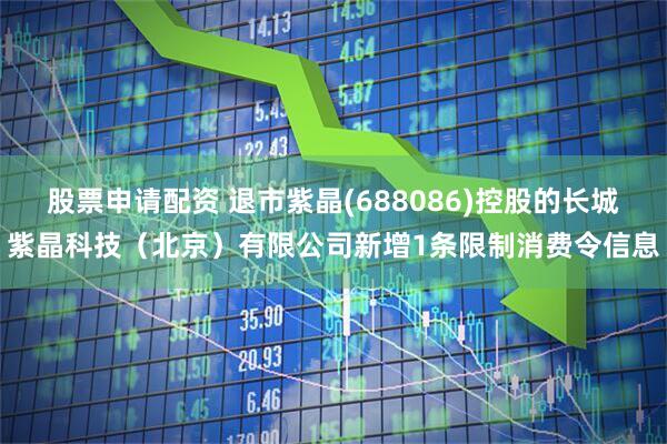 股票申请配资 退市紫晶(688086)控股的长城紫晶科技（北京）有限公司新增1条限制消费令信息